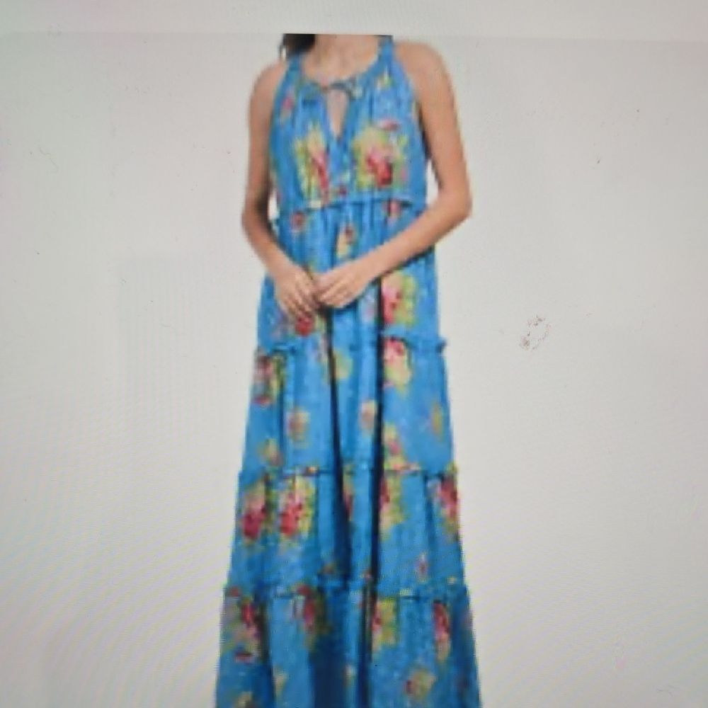 Anthropologie House Of Harlow‎ 1960 Floral Maxi Dress in Blue M